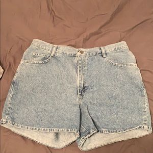 High rise denim shorts